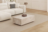 Table basse Jacky – décor travertin beige