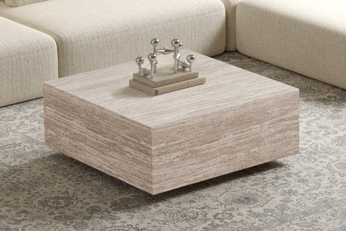 Table basse Jane – décor travertin beige