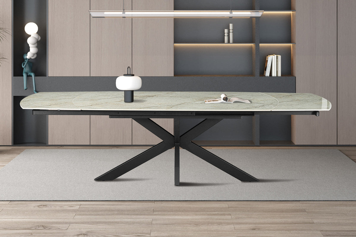 Table extensible Ares – Beige brillant – vue 3