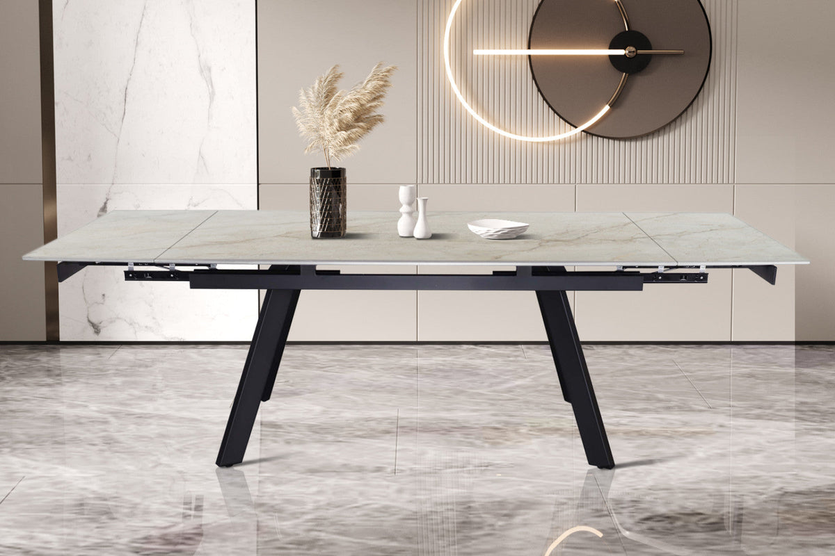 Table extensible Hera – Shakespeare beige brillant – vue 4
