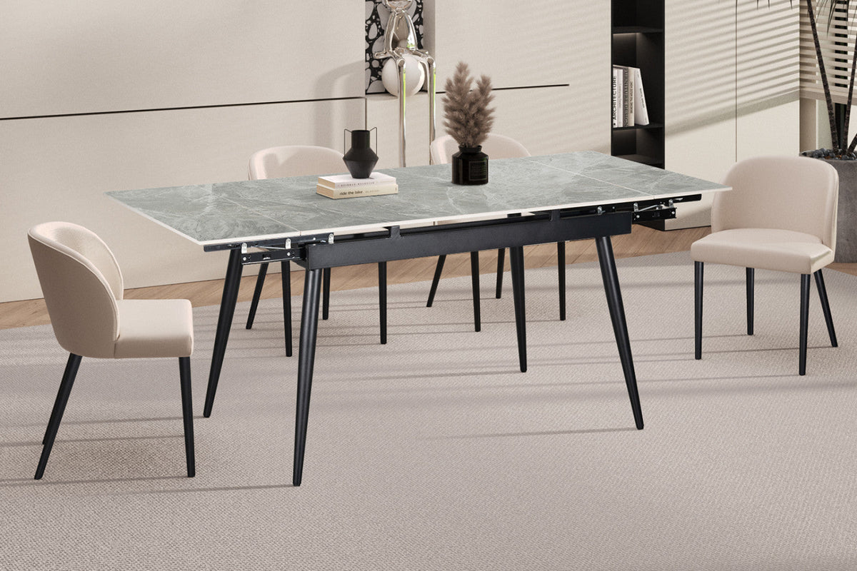 Table extensible Hero – Gris italien – vue 2