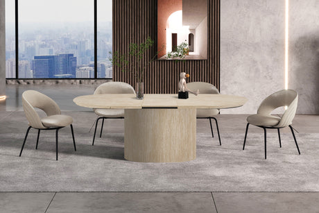 Table extensible Lagos – Travertin beige – vue principale