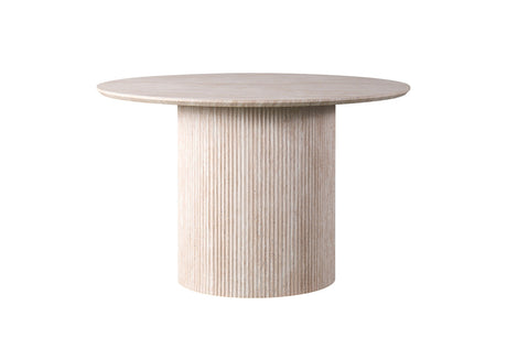 Table Lagos – Travertin beige, ronde Ø 120 cm – vue principale