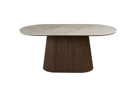 Table Vigo – Chêne foncé · Shakespeare beige – vue principale
