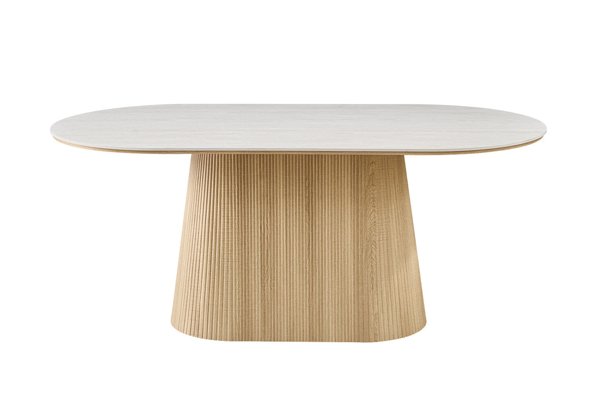 Table Vigo – Chêne naturel · baroque gris – vue principale