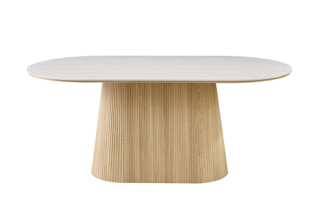 Table Vigo – Chêne naturel · baroque gris – vue principale