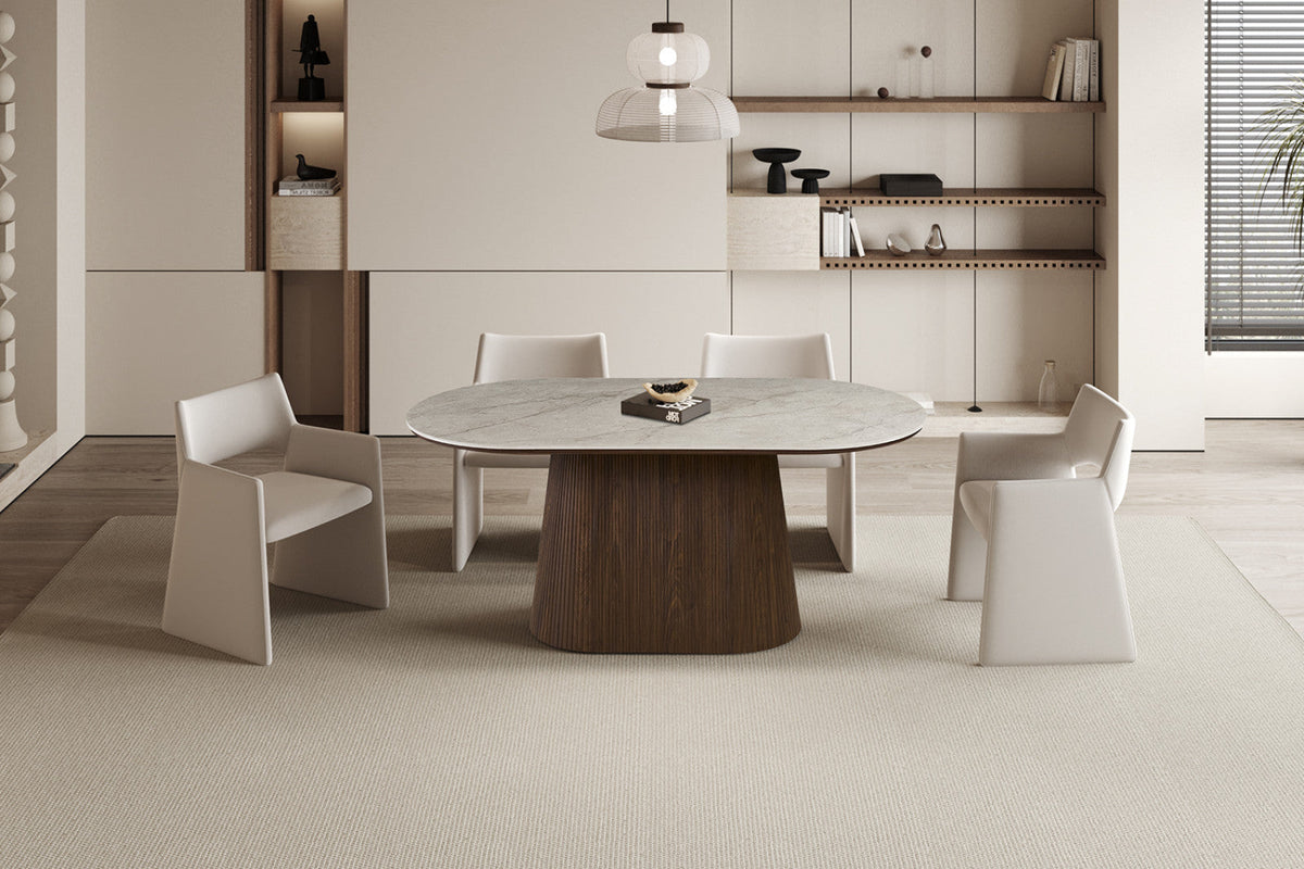 Table Vigo – Chêne foncé · Shakespeare beige – vue 3