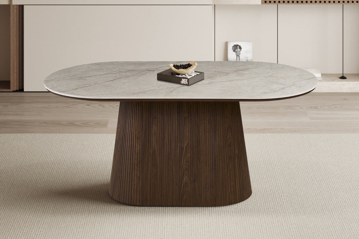 Table Vigo – Chêne foncé · Shakespeare beige – vue 5